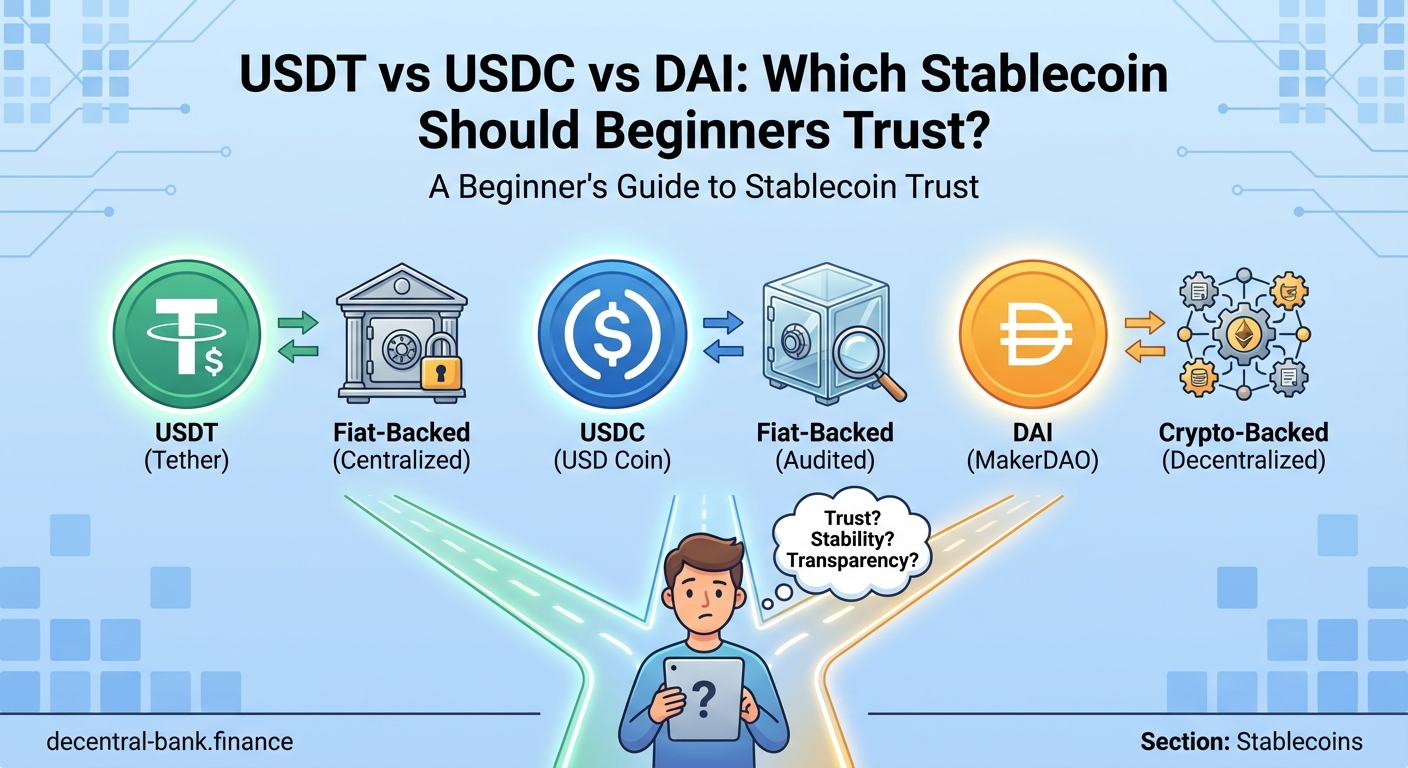 USDT vs USDC vs DAI: Which Stablecoin Should Beginners Trust? — 1